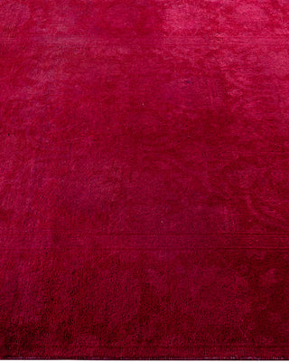 Contemporary Hand-Knotted Overdyed Pink Area Rug 4' 0" x 11' 3"
