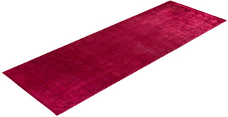 Contemporary Hand-Knotted Overdyed Pink Area Rug 4' 0" x 11' 3"
