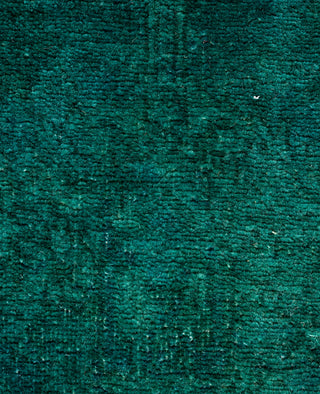 Contemporary Overdyed Wool Hand Knotted Green Area Rug 4' 2" x 5' 9"