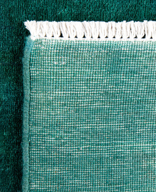 Contemporary Overdyed Wool Hand Knotted Green Area Rug 4' 2" x 5' 9"
