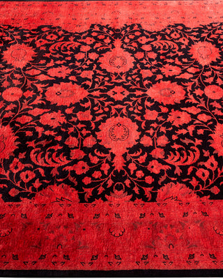 Modern Overdyed Hand Knotted Wool Red Area Rug 4' 2" x 6' 1"