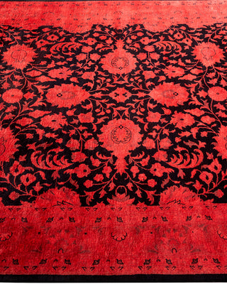 Contemporary Hand Knotted Overdyed Red Area Rug 4' 2" x 6' 1"