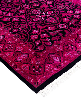 Contemporary Overyed Wool Hand Knotted Pink Runner 2' 6" x 12' 3"