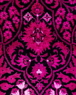 Contemporary Overyed Wool Hand Knotted Pink Runner 2' 6" x 12' 3"