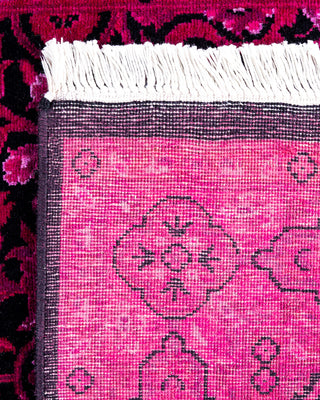 Contemporary Overyed Wool Hand Knotted Pink Runner 2' 6" x 12' 3"