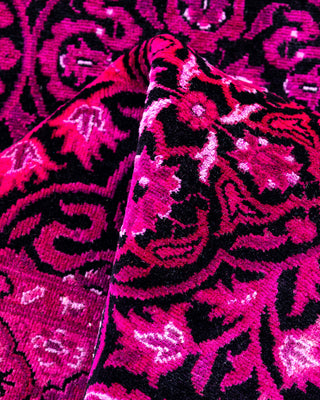 Contemporary Hand-Knotted Overdyed Pink Runner 2' 6" x 12' 3"