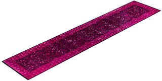 Contemporary Hand-Knotted Overdyed Pink Runner 2' 6" x 12' 3"