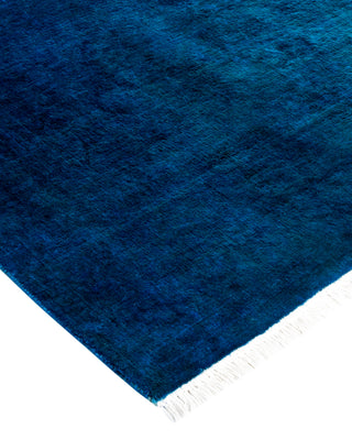 Contemporary Fine Vibrance Blue Wool Area Rug - 3' 2" x 5' 1"