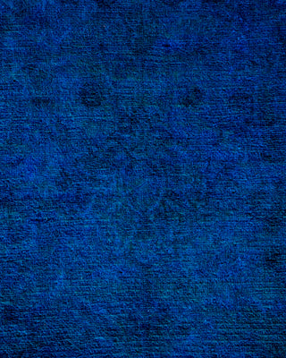 Contemporary Fine Vibrance Blue Wool Area Rug - 3' 2" x 5' 1"