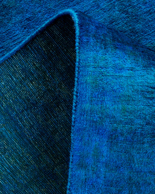 Contemporary Fine Vibrance Blue Wool Area Rug - 3' 2" x 5' 1"