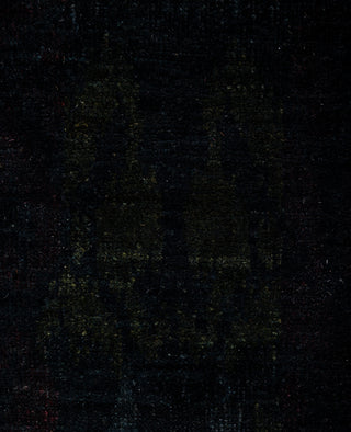 Contemporary Overdyed Wool Hand Knotted Black Round Area Rug 5' 0" x 5' 7"