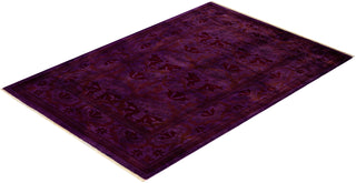 Contemporary Fine Vibrance Purple Wool Area Rug - 4' 3" x 6' 0"