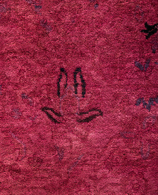 Overdyed Hand-Knotted Wool Modern-Contemporary Pink Area Rug 8' 0" x 10' 4"