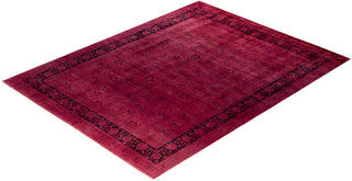 Overdyed Hand-Knotted Wool Modern-Contemporary Pink Area Rug 8' 0" x 10' 4"