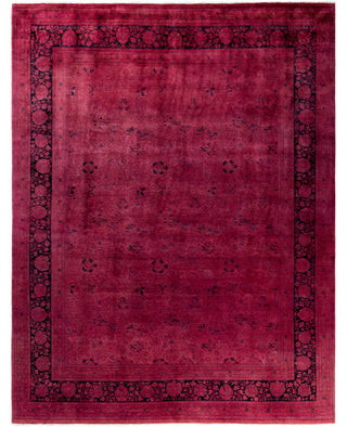 Overdyed Hand-Knotted Wool Modern-Contemporary Pink Area Rug 8' 0" x 10' 4"