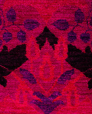 Contemporary Overdyed Wool Hand Knotted Multi Runner 2' 7" x 6' 2"