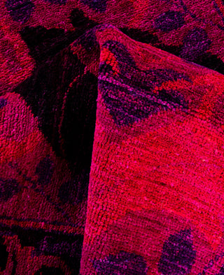 Contemporary Overdyed Wool Hand Knotted Multi Runner 2' 7" x 6' 2"