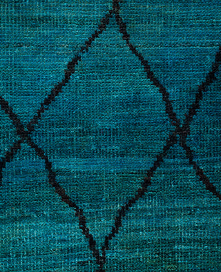 Overdyed Hand-Knotted Wool Modern-Contemporary Green Area Rug 5' 1" x 7' 7"