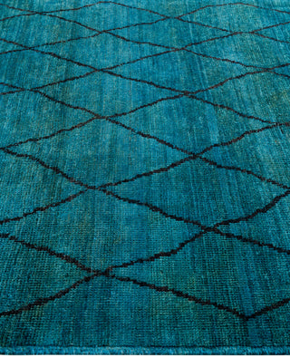 Overdyed Hand-Knotted Wool Modern-Contemporary Green Area Rug 5' 1" x 7' 7"