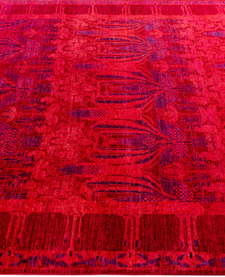 Overdyed Hand-Knotted Wool Modern-Contemporary Pink Area Rug 6' 0" x 9' 0"