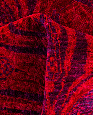 Overdyed Hand-Knotted Wool Modern-Contemporary Pink Area Rug 6' 0" x 9' 0"