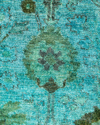 Contemporary Hand-Knotted Overdyed Blue Area Rug 4' 9" x 6' 3"