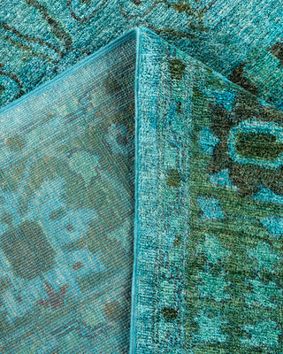 Contemporary Hand-Knotted Overdyed Blue Area Rug 4' 9" x 6' 3"