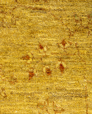 Contemporary Overdyed Wool Hand Knotted Yellow Area Rug 3' 3" x 4' 9"
