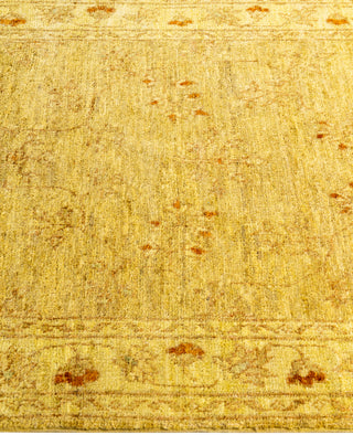 Contemporary Overdyed Wool Hand Knotted Yellow Area Rug 3' 3" x 4' 9"
