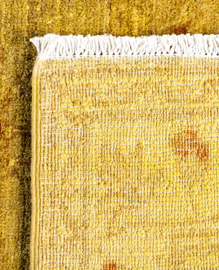 Contemporary Overdyed Wool Hand Knotted Yellow Area Rug 3' 3" x 4' 9"