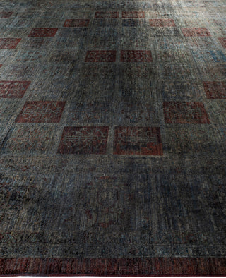Overdyed One-of-a-Kind Wool Gray Area Rug 12' 3" x 17' 6"