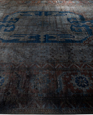 Overdyed One-of-a-Kind Wool Gray Area Rug 11' 9" x 16' 10"