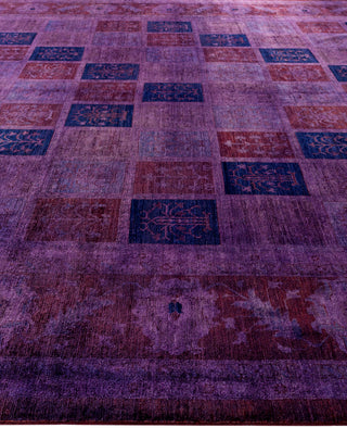 Overdyed One-of-a-Kind Wool Purple Area Rug 12' 0" x 17' 5"