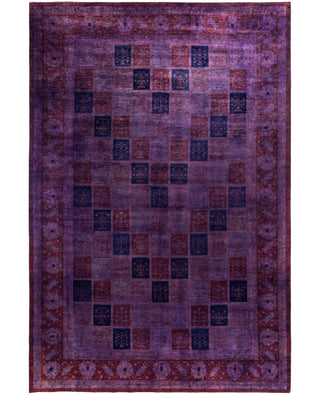 Overdyed One-of-a-Kind Wool Purple Area Rug 12' 0" x 17' 5"