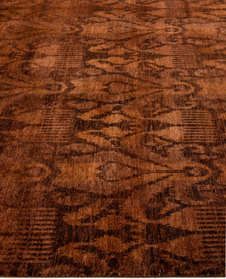 Overdyed Hand-Knotted Wool Modern-Contemporary Brown Area Rug 5' 10" x 9' 1"