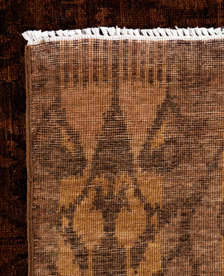 Overdyed Hand-Knotted Wool Modern-Contemporary Brown Area Rug 5' 10" x 9' 1"