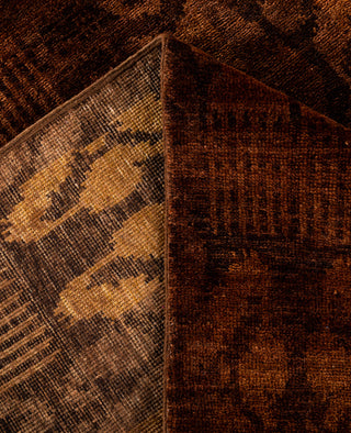 Overdyed Hand-Knotted Wool Modern-Contemporary Brown Area Rug 5' 10" x 9' 1"