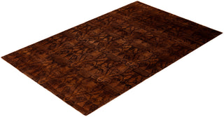 Overdyed Hand-Knotted Wool Modern-Contemporary Brown Area Rug 5' 10" x 9' 1"