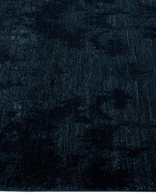 Contemporary Overdyed Wool Hand Knotted Black Runner 2' 5" x 10' 4"