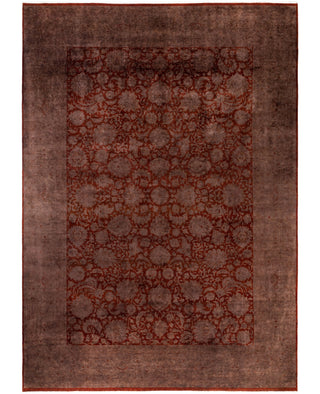 Contemporary Overdyed Wool Hand Knotted Red Area Rug 10' 1" x 14' 1"
