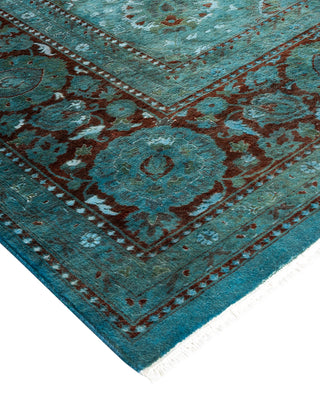 Contemporary Hand Knotted Overdyed Blue Area Rug 9' 2" x 12' 5"