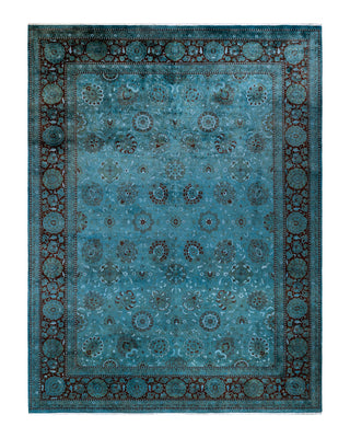 Contemporary Fine Vibrance Green Wool Area Rug 9' 2" x 12' 5"