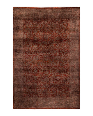 Contemporary Fine Vibrance Brown Wool Area Rug 4' 1" x 6' 3"