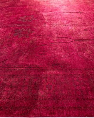 Contemporary Hand-Knotted Overdyed Red Area Rug 10' 0" x 14' 1"