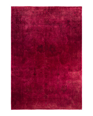 Contemporary Overyed Wool Hand Knotted Red Area Rug 10' 0" x 14' 1"