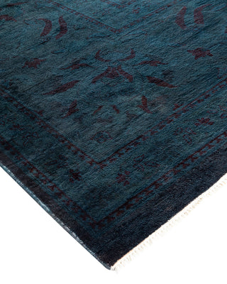 Modern Overdyed Hand Knotted Wool Charcoal Area Rug 10' 2" x 13' 9"