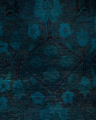 Modern Overdyed Hand Knotted Wool Charcoal Area Rug 10' 2" x 13' 9"