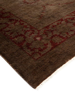 Modern Overdyed Hand Knotted Wool Brown Area Rug 8' 1" x 10' 1"