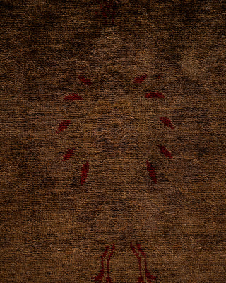 Contemporary Hand-Knotted Overdyed Brown Area Rug 8' 1" x 10' 1"