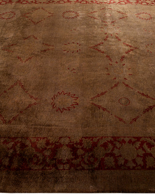 Contemporary Hand-Knotted Overdyed Brown Area Rug 8' 1" x 10' 1"